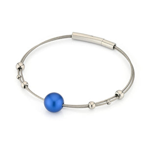 Armband bolletjes met blauwe bol A274B