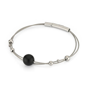 Armband bolletjes met zwarte bol A274Z