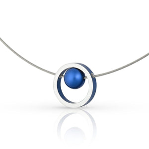 Ketting DONNA Blauw Ring met kogeltje | C278B