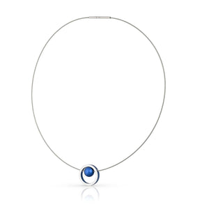 Ketting DONNA Blauw Ring met kogeltje | C278B