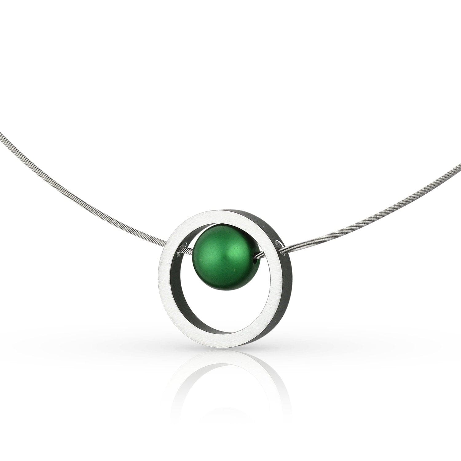 Ketting DONNA Groen Ring met kogeltje | C278GR