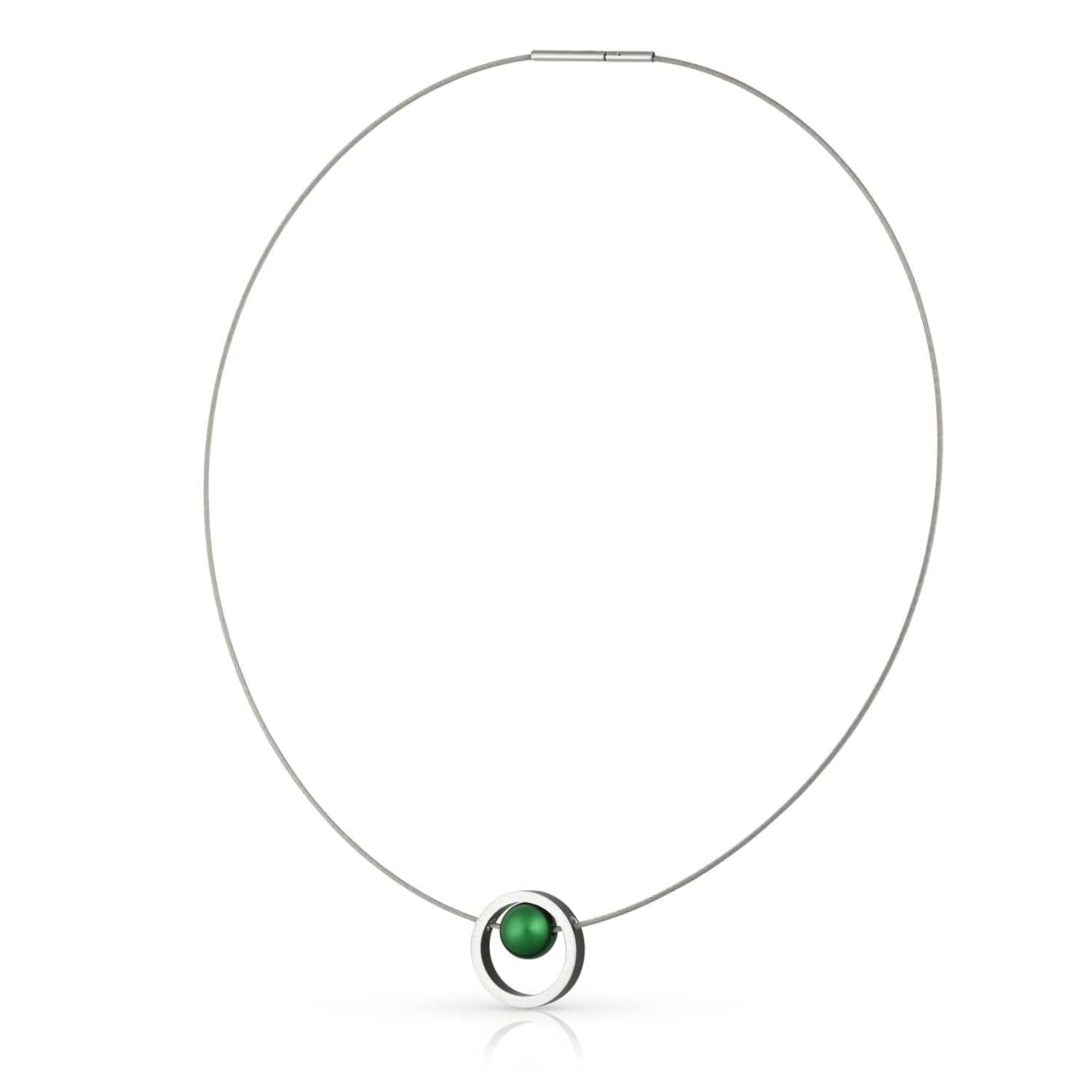 Ketting DONNA Groen Ring met kogeltje | C278GR