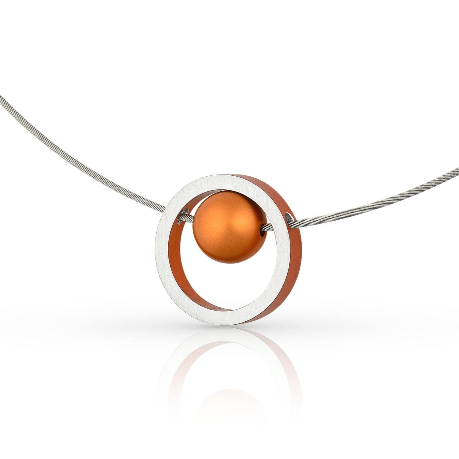 Ketting DONNA Oranje Ring met kogeltje | C278O