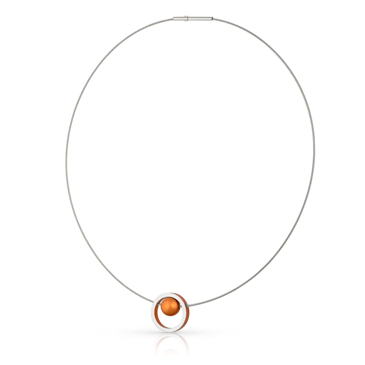 Ketting DONNA Oranje Ring met kogeltje | C278O