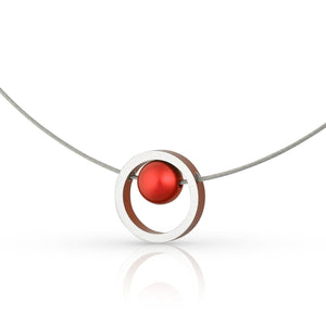 Ketting DONNA Rood Ring met kogeltje | C278R