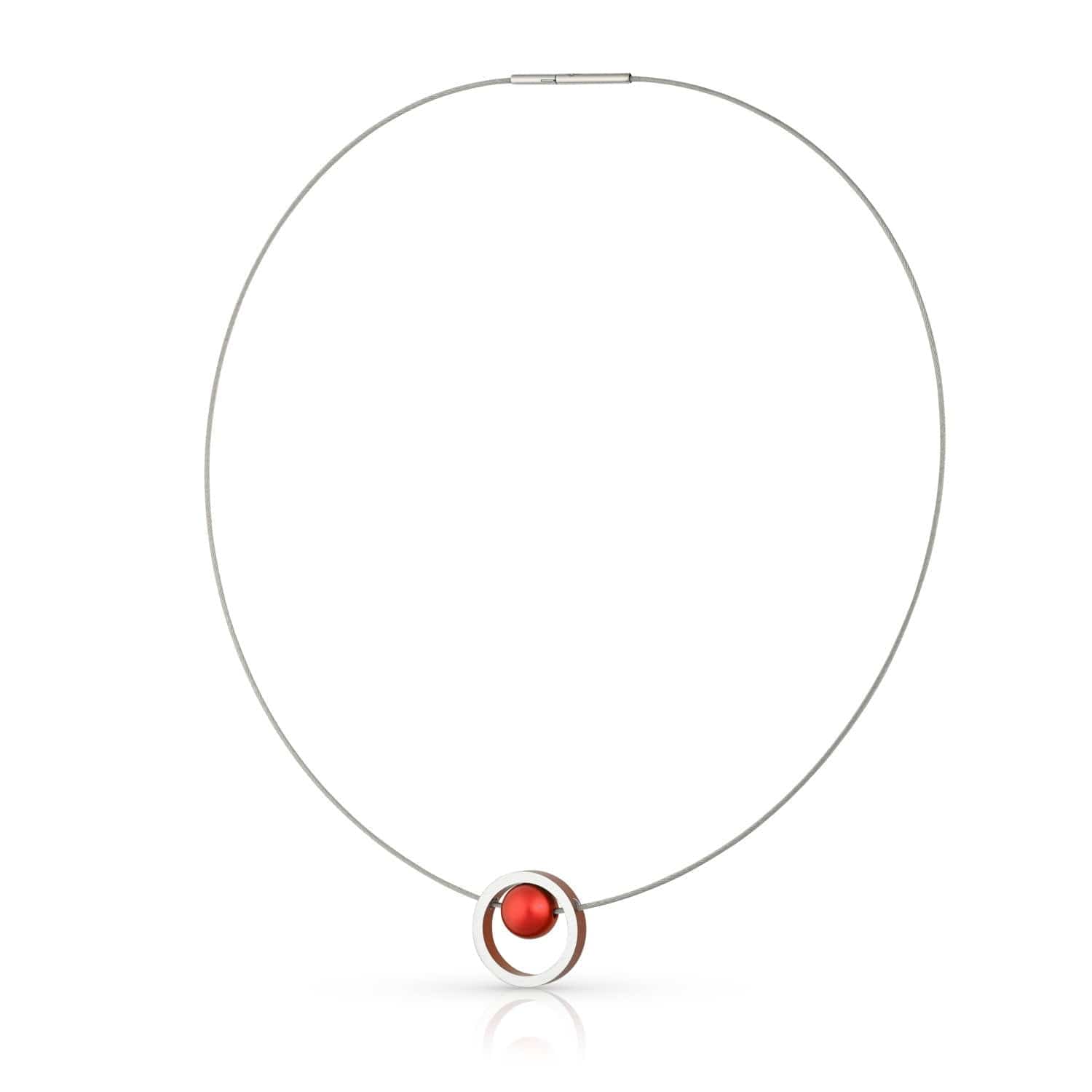 Ketting DONNA Rood Ring met kogeltje | C278R