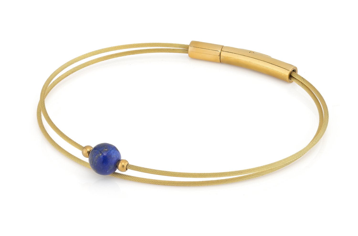 Stun Dusver via Thinking of You Armband Lapis lazuli goud - CLIC by Suzanne