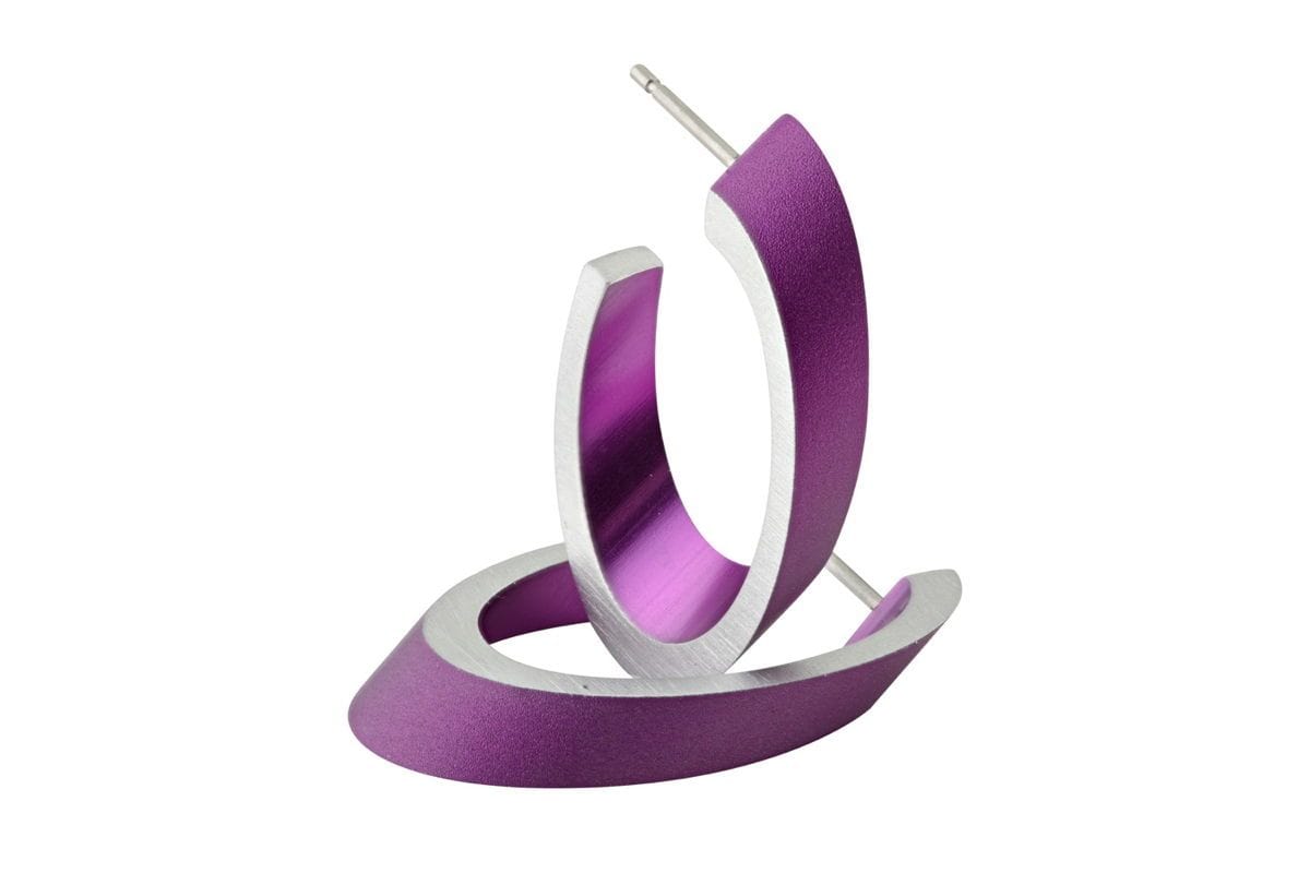 Ovale creolen OLIVIA paars | handgemaakte oorbellen | CLIC by Suzanne