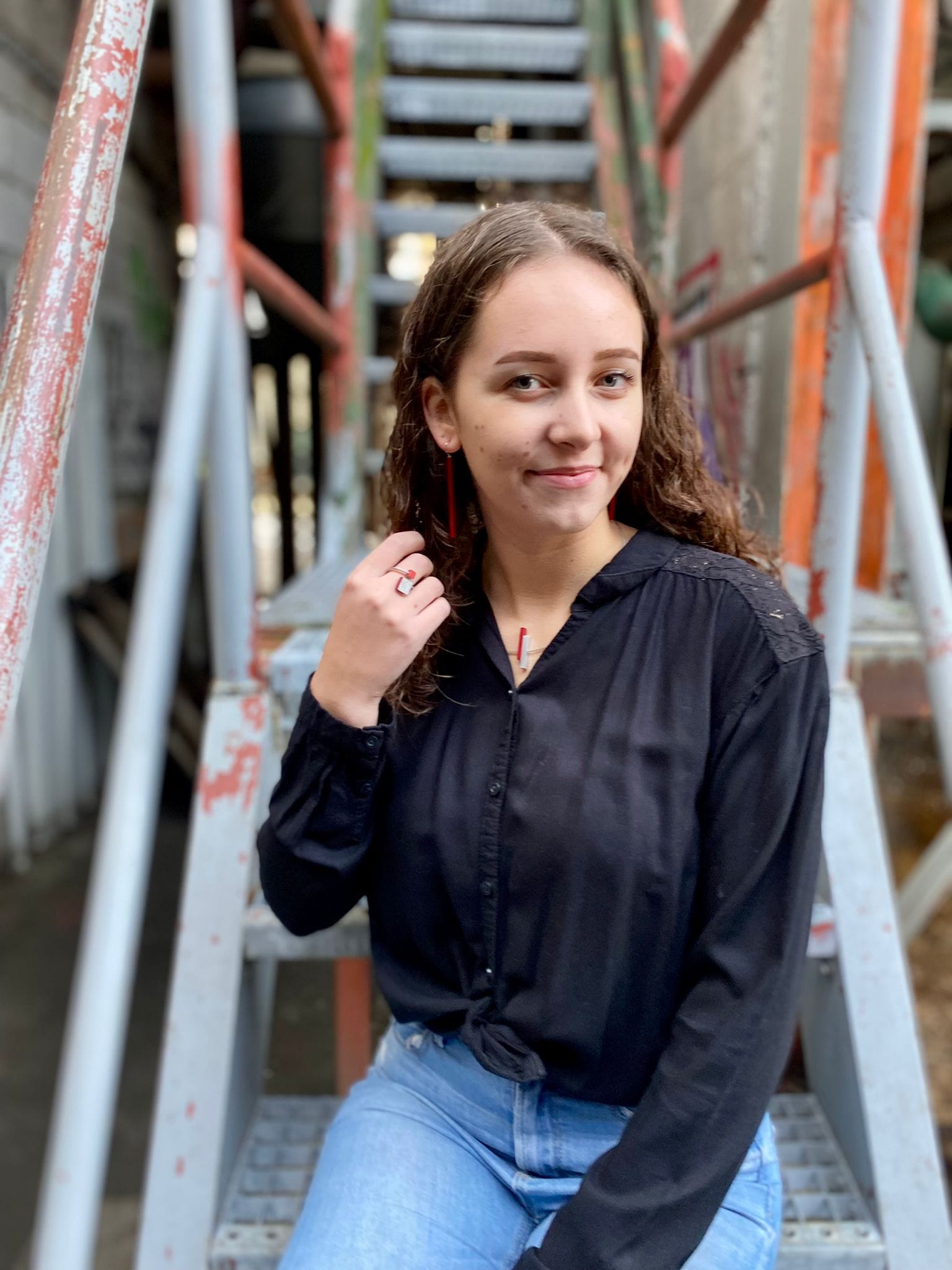 Oorbellen SUUS Lang Paars | O38P